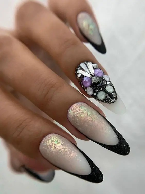 Edgy Elegance with Monochrome and Holographic Mix