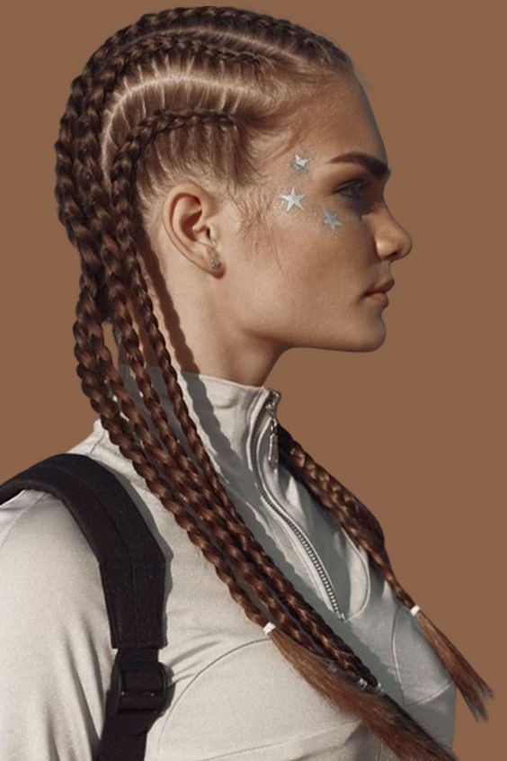 The Contemporary Cool of Side-Swept Cornrows