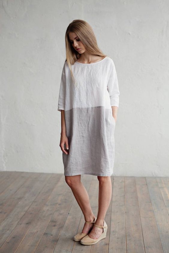 Tunic-Style Linen Dress