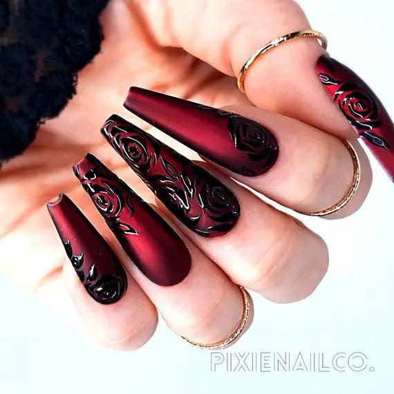 Red Chrome Stamping Designs: