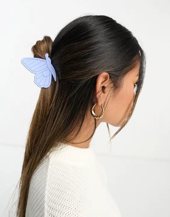 Playful and Pretty: Butterfly Clip in a Ponytail