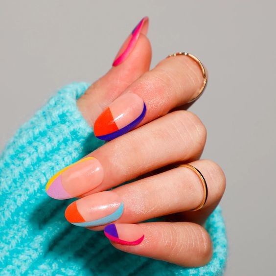 Color Block Nails