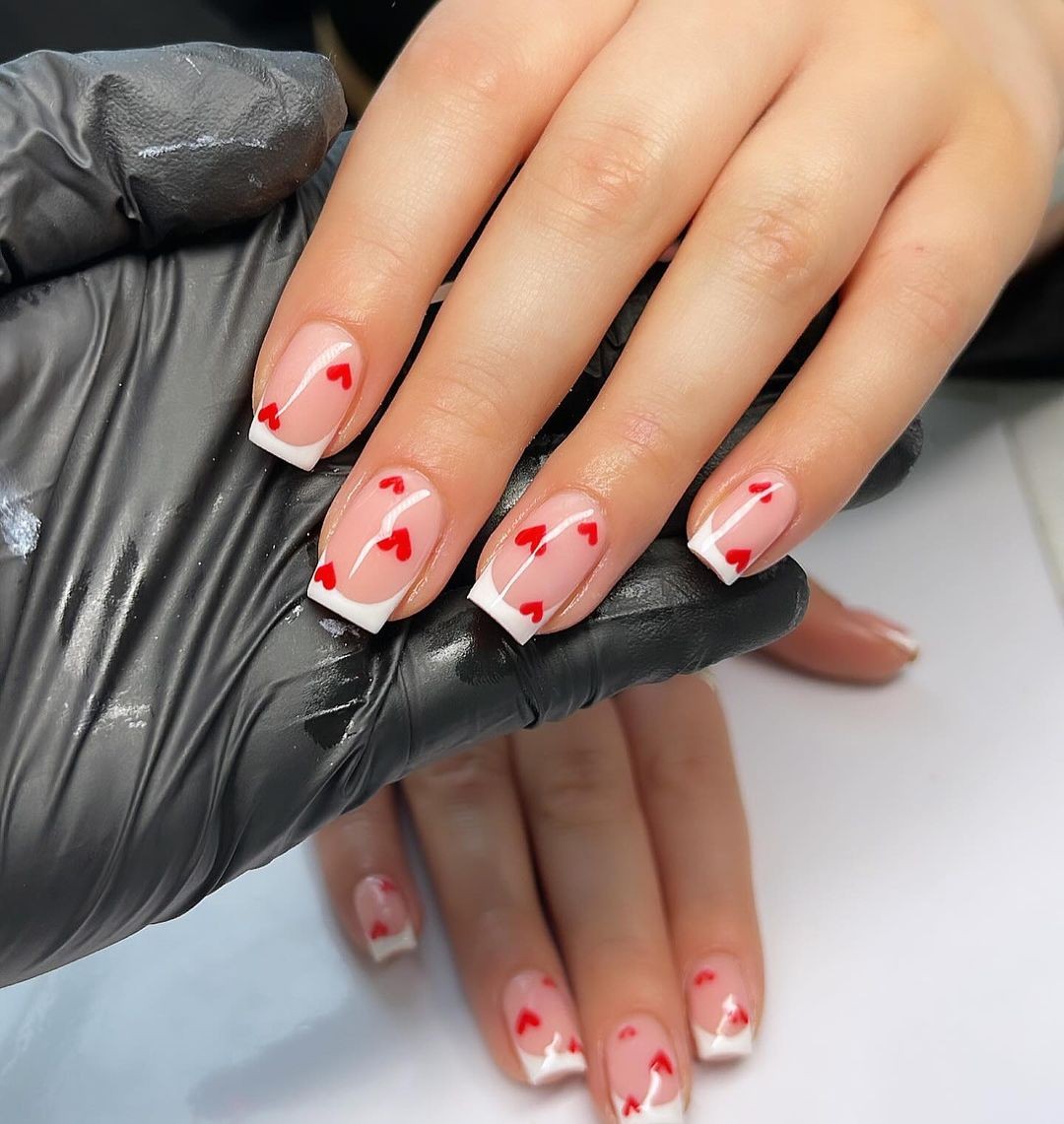 Love in Red: A Vivacious French Tip