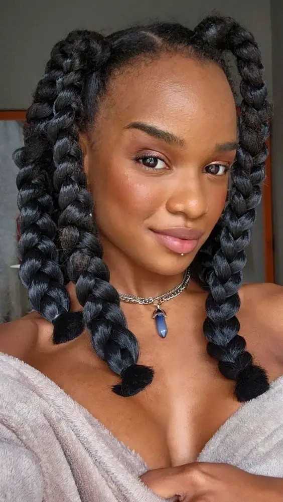 Box Braids Pigtails: