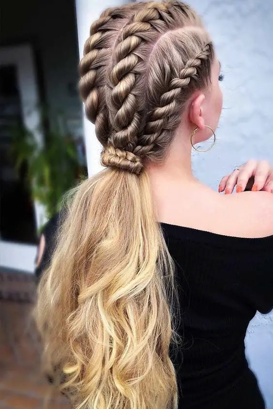 Twisted Rope Braid Ponytail: