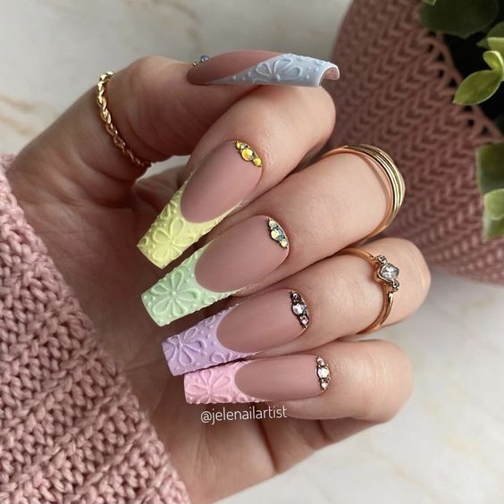 Pastel Matte Nails: