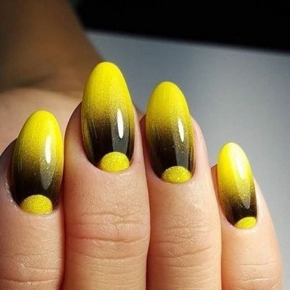 Ombre Yellow Nails: