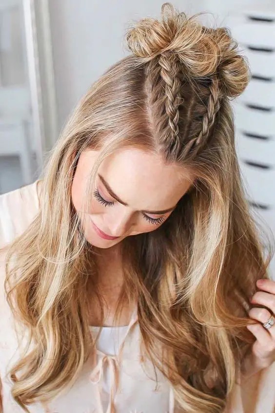 Half-Down, Half-Up: A Creative Twist on Two Braids