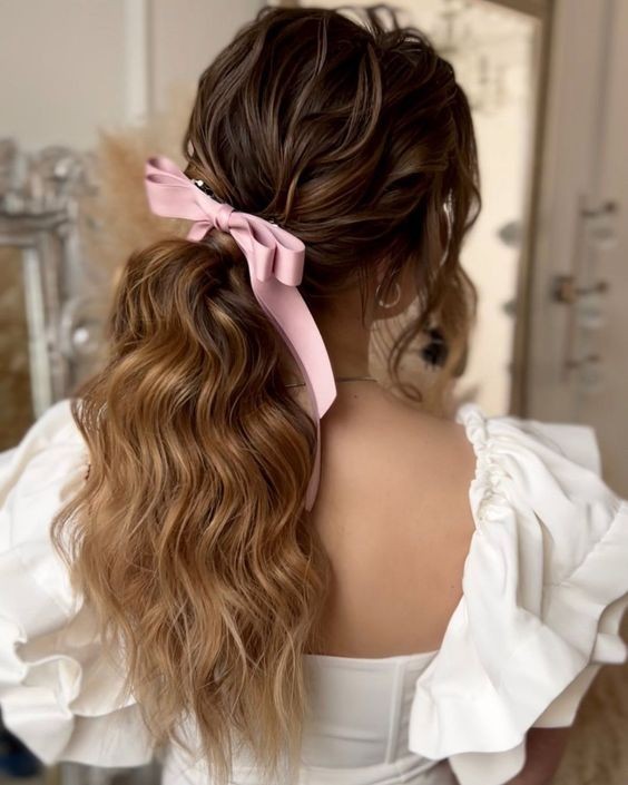 Ponytail with Ribbon: