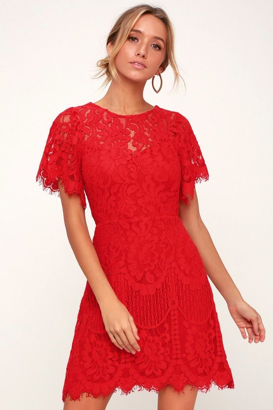 Lace Red Dress