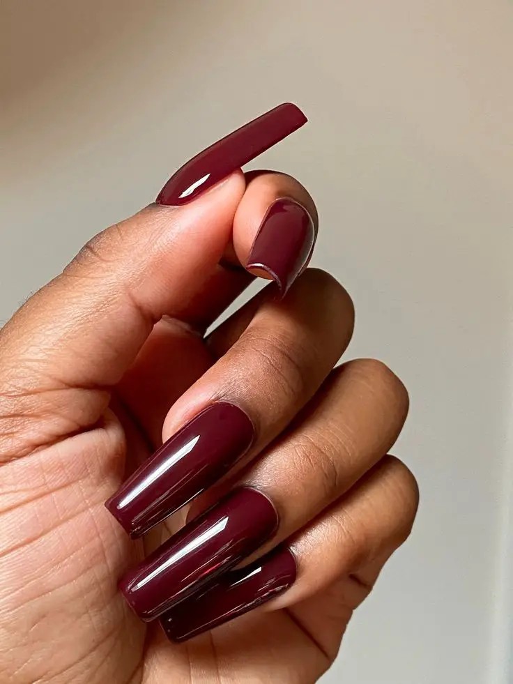 Deep Plum Nails