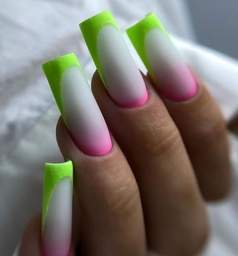 Neon French Tips: Vivid and Versatile