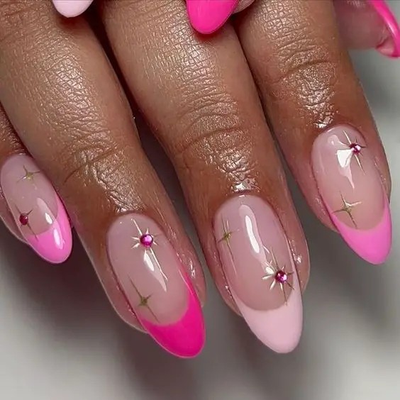 Pink French Moon Manicure