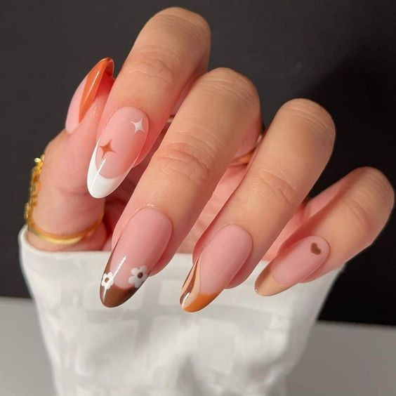 Earth-Toned French Manicure: