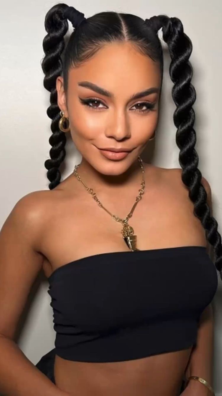 Slick Back Ponytail with Wrapped Braids