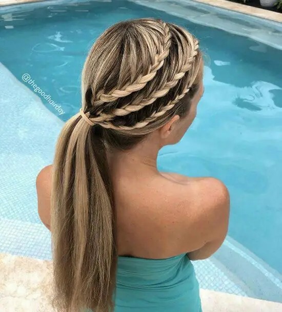 Double French Braided Ponytail