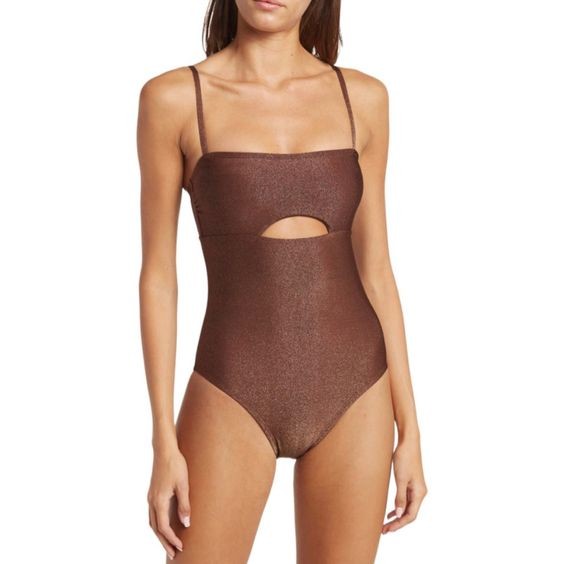 Chocolate-Colored One-Piece Swimsuits