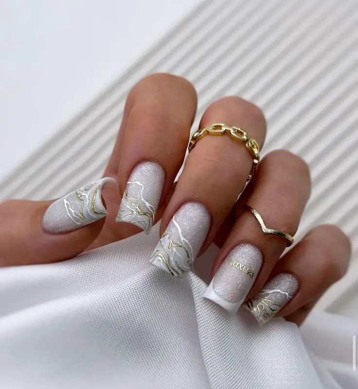 Glistening Gold and White Elegance