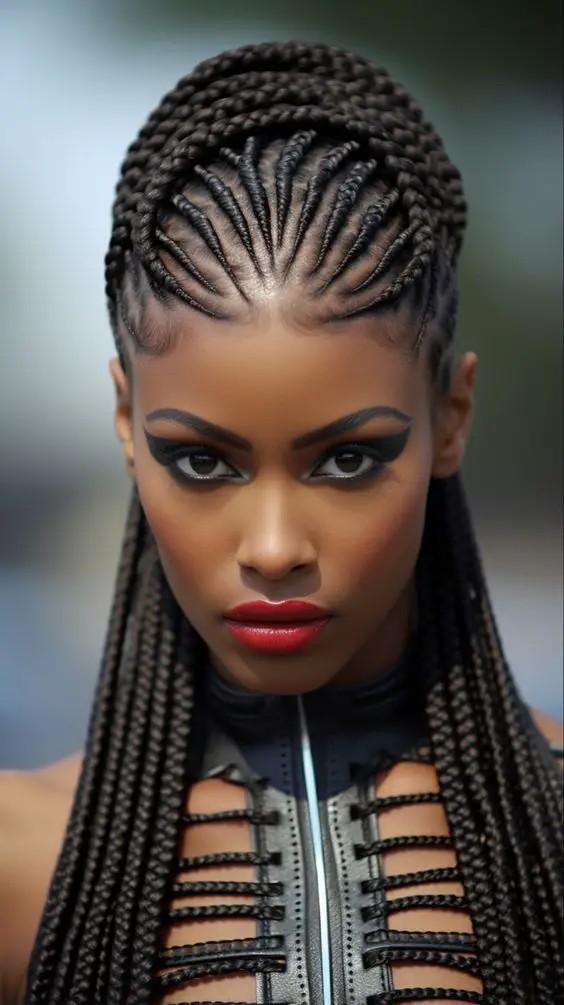 The Regal Elegance of Crowned Cornrows