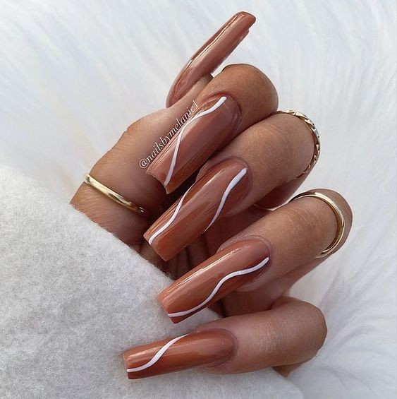 Textured Brown Nails: