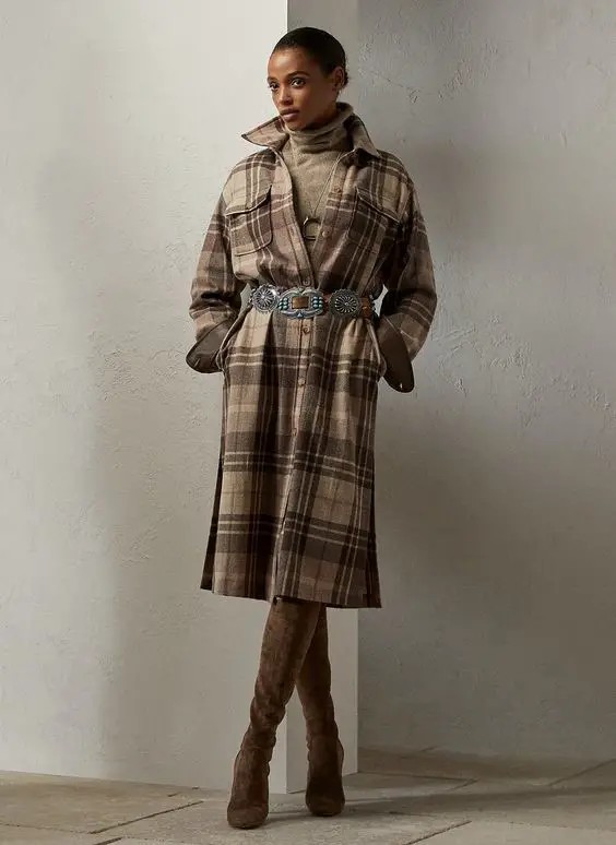 The Belted Plaid Elegance