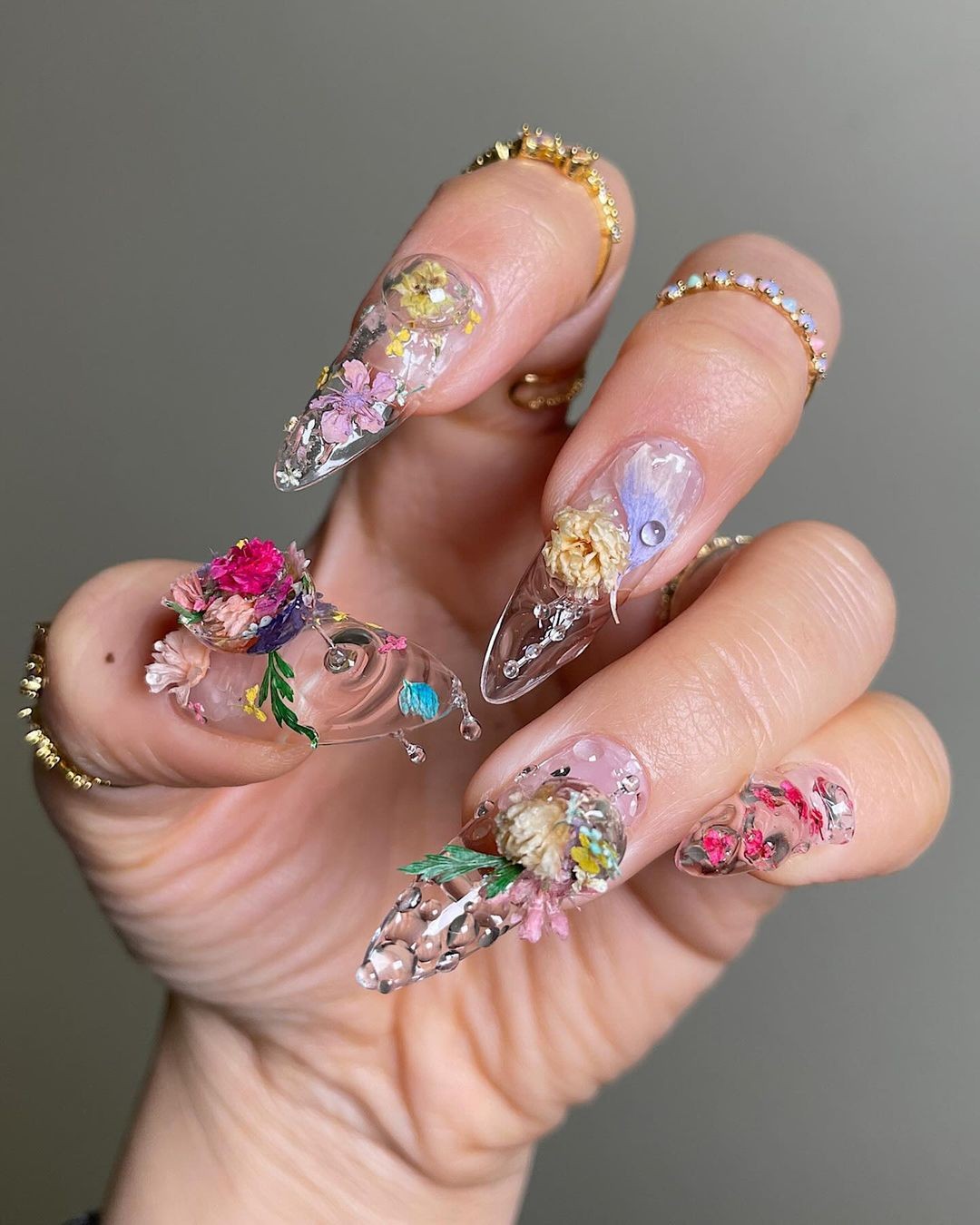 Floral Fantasy Encased in Gel