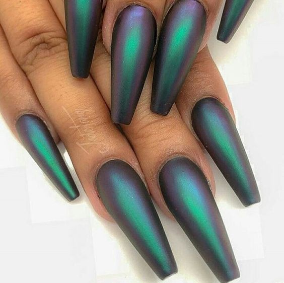 Matte Chrome Nails: