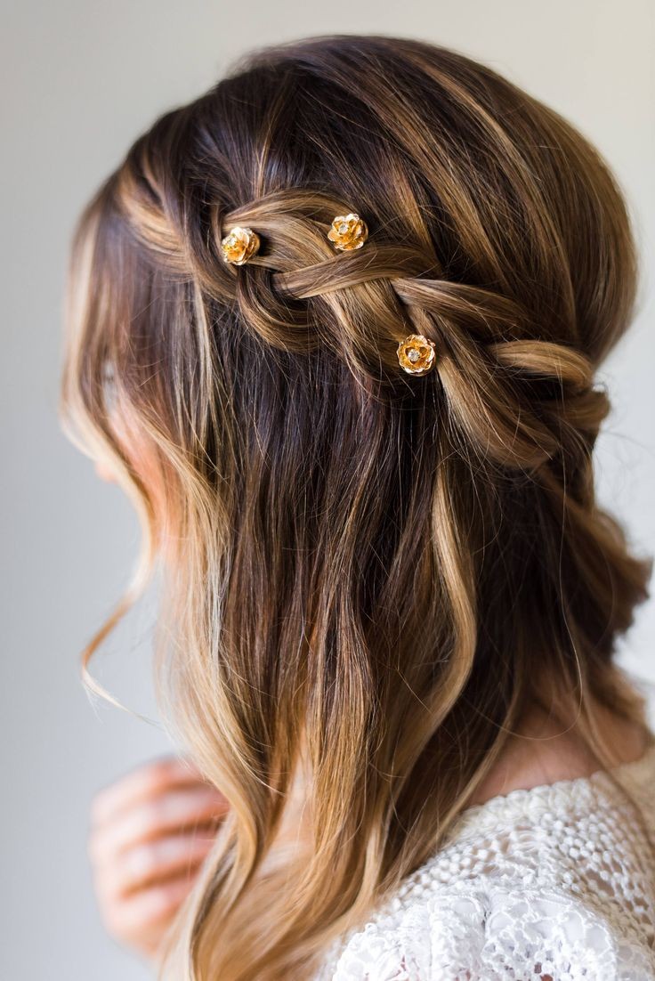 Half-Down Twist with Embellishments