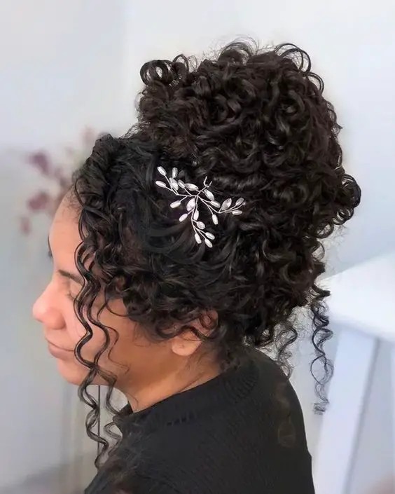 Messy Bun with Curls