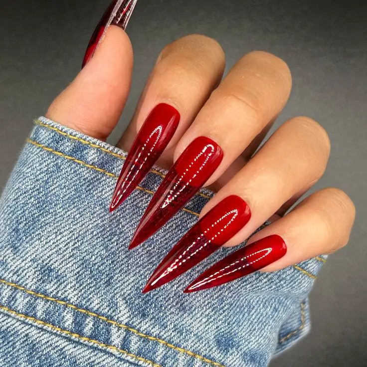 Red Stiletto Nails: