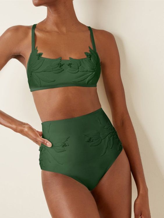 Green Swimsuits with Contemporary Cuts