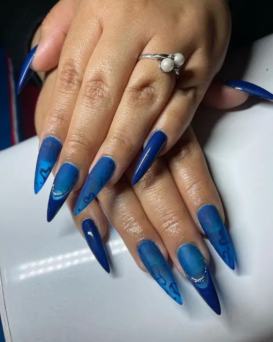 Matte Navy Nails