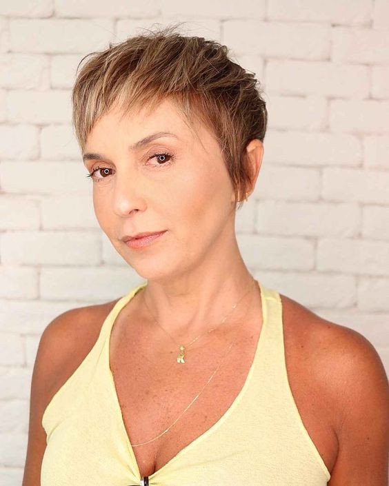 Pixie Cut with Short Bangs: