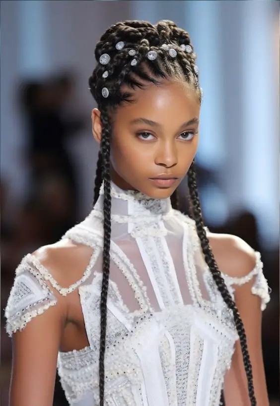 The Sophistication of Cornrows with Pearls