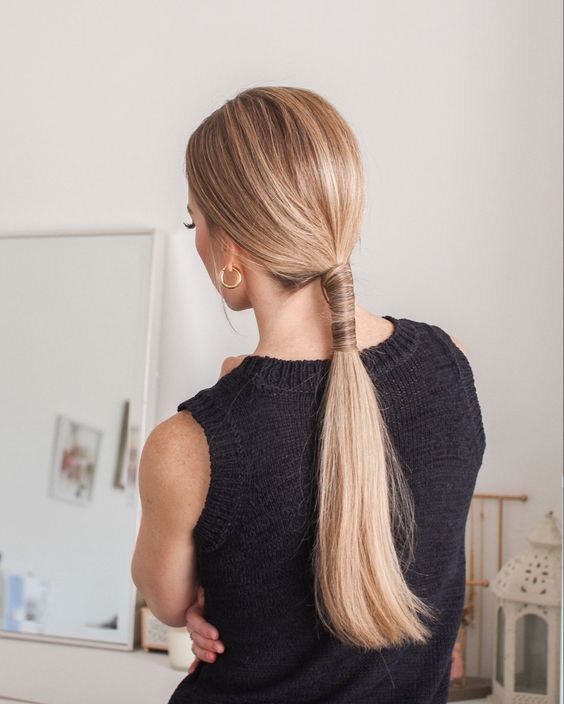 Sleek Wrapped Ponytail