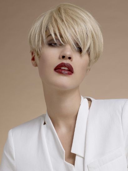 Bold Blonde Bob with Bangs