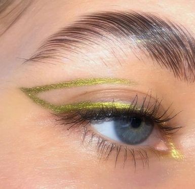 Olive Glitter Winged Liner