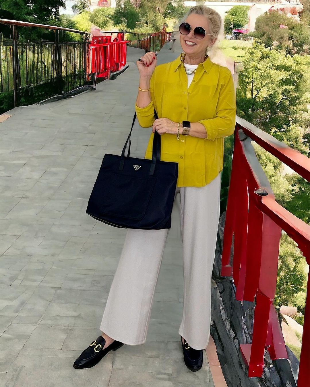 Vibrant Yellow Shirt and Relaxed Trousers