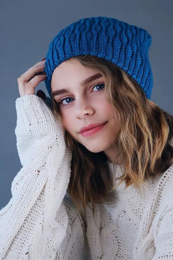 Textured Waves with Beanie: