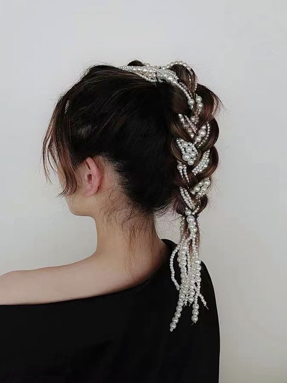 Braided Ponytail with Side Bangs