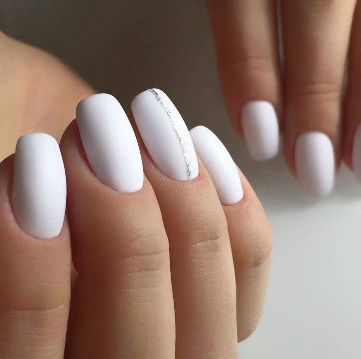 Classic White Manicure: