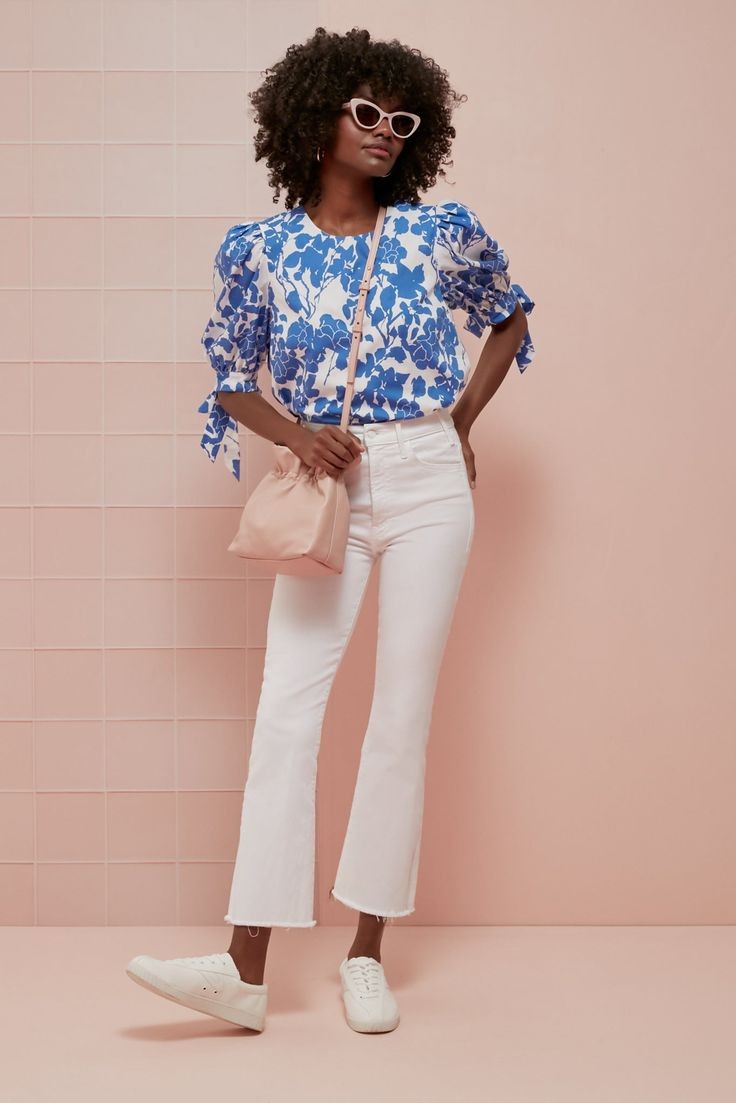 Floral Blouse and Waist Pants: