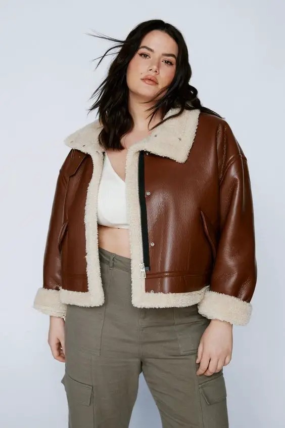 Faux Shearling Aviator Jacket