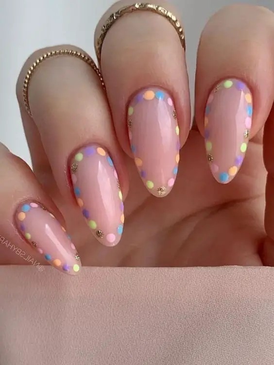 Easter Egg Mosaic Nails: