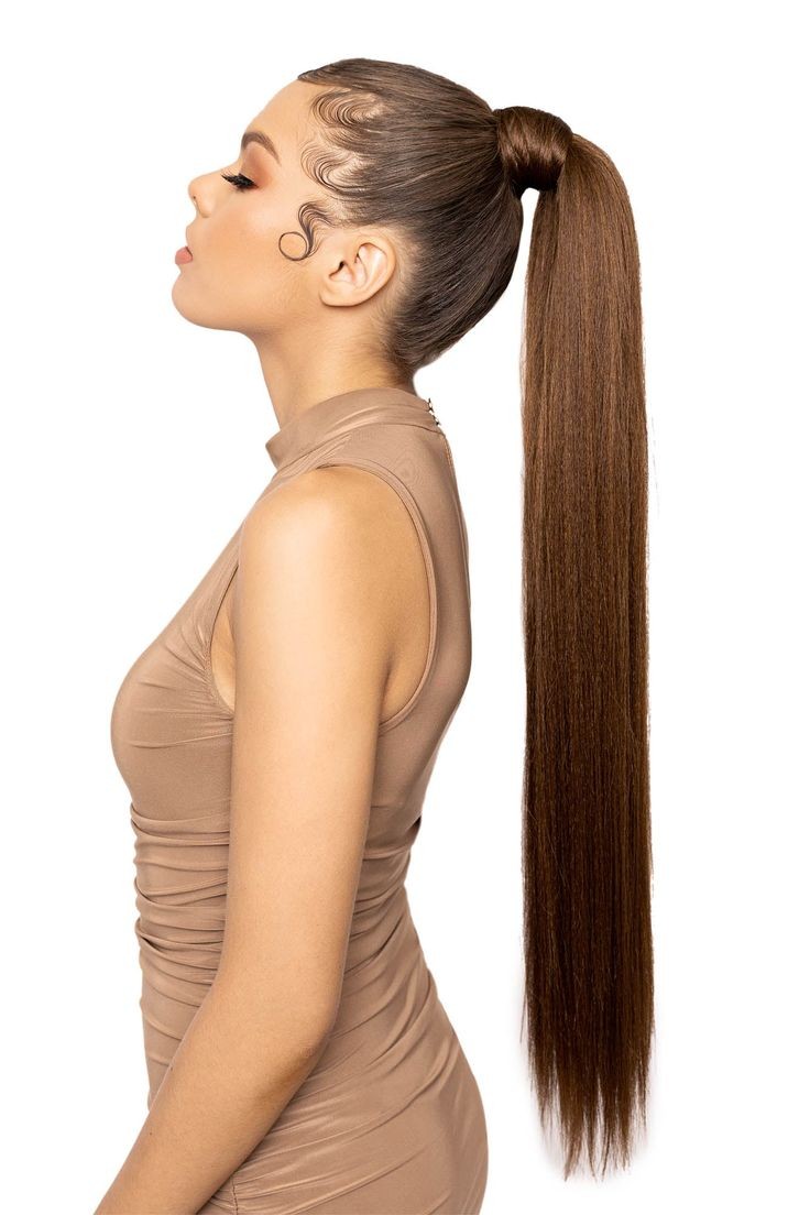 Classic Ponytail with Wrapped Hair