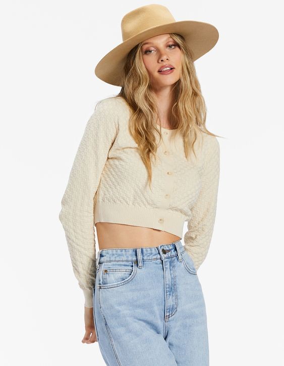 Cropped Cardigan with Hat