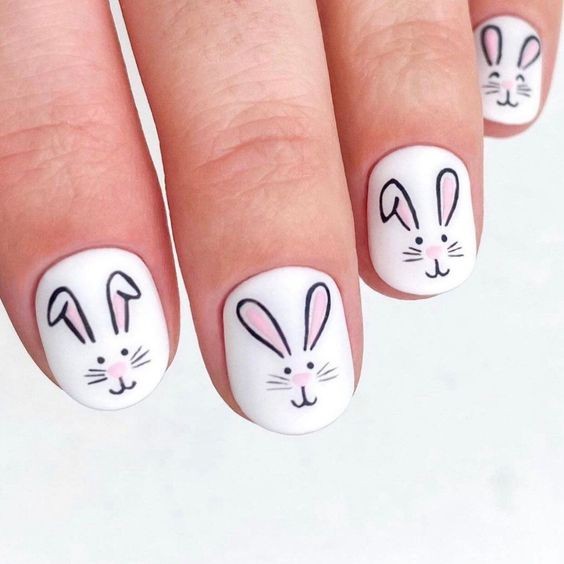 Spring Bunny Nail Design: