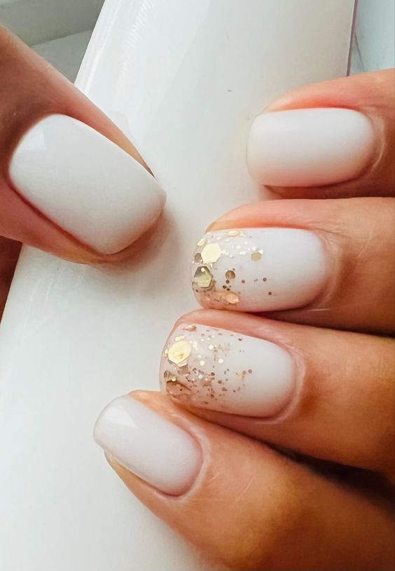 Ivory White Gel Nails: