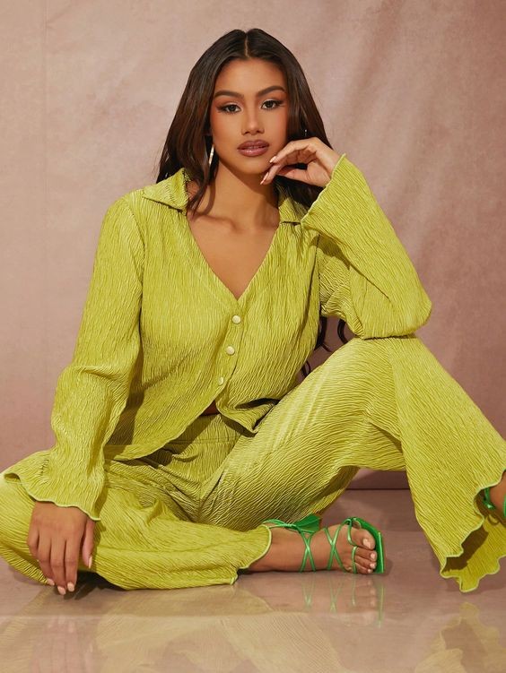 Lively in Lime: The Textured Two-Piece