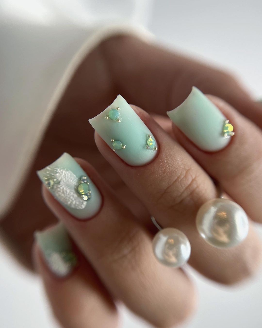 Serene Seafoam with Glittery Accents